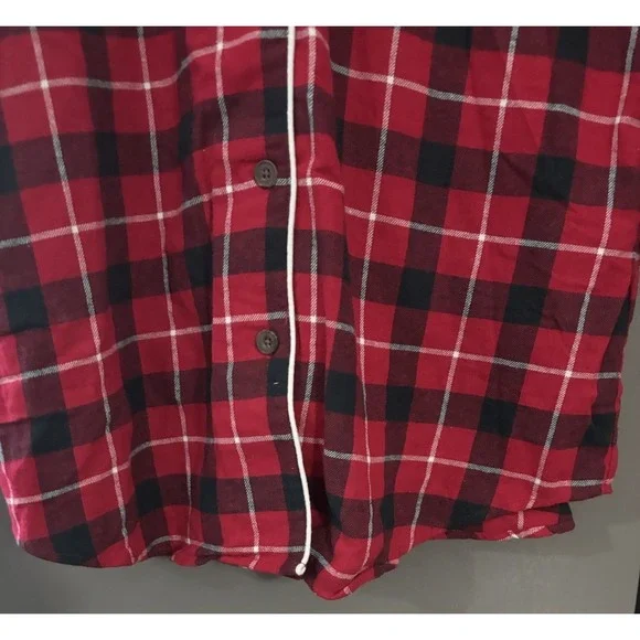 Disney Store Minnie Mouse Plaid‎ Nightshirt Women's XS Christmas Nightgown Warm - Picture 6 of 7